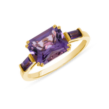 Ladies Fancy Multi-Baguette Amethyst Ring