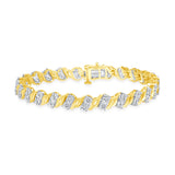 4-1/4 CT. T.W. Ladies Designer Angled Diamond Tennis Bracelet