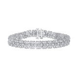 1 CT. T.W. Ladies Multi-Tier Open Hearts Diamond Tennis Bracelet