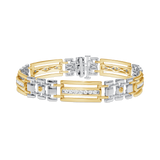 1 CT. T.W. Gents Two-Tone Rectangular Diamond Link Bracelet