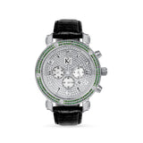 Gents KC Designer 3-3/4 CT. T.W. Green Diamond Chronograph Watch