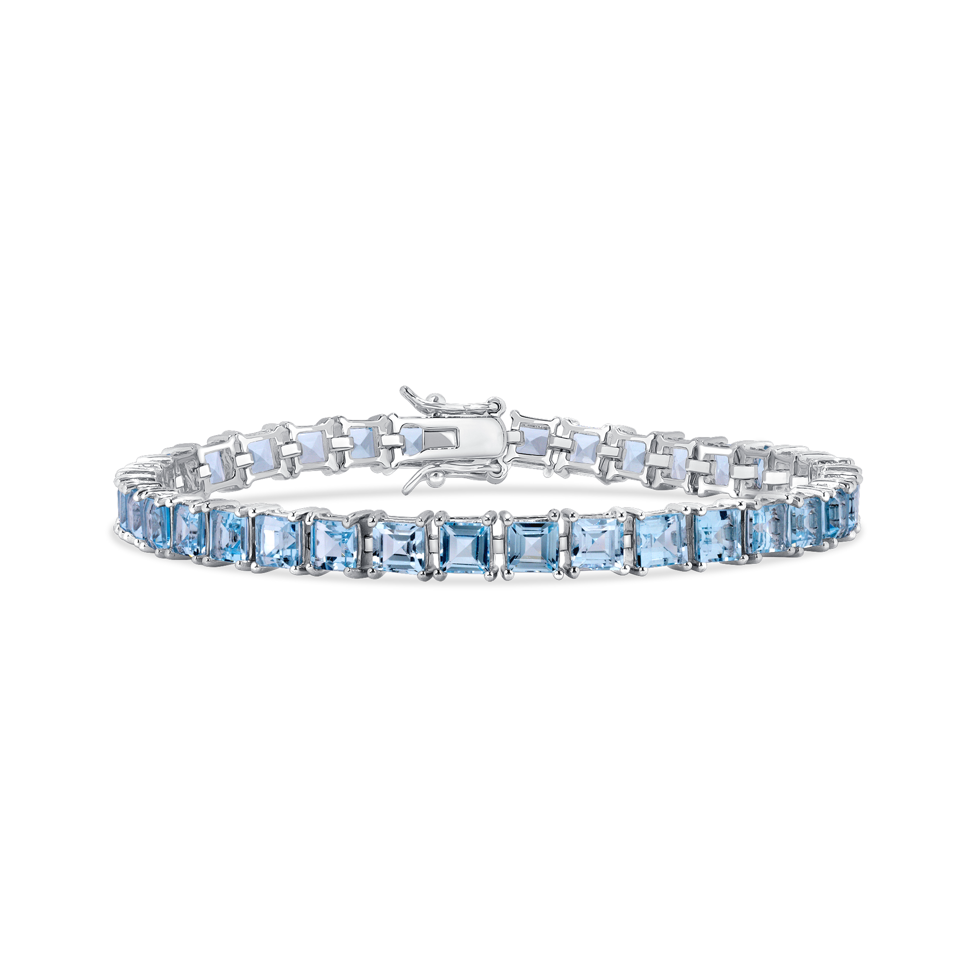 ❤富咲虹姫⭐️717✴︎358✴︎888さま❤2025年Bracelet❤❤ 12 CT. T.W. Ladies Fashion Princess Cut Blue Topaz Tennis
